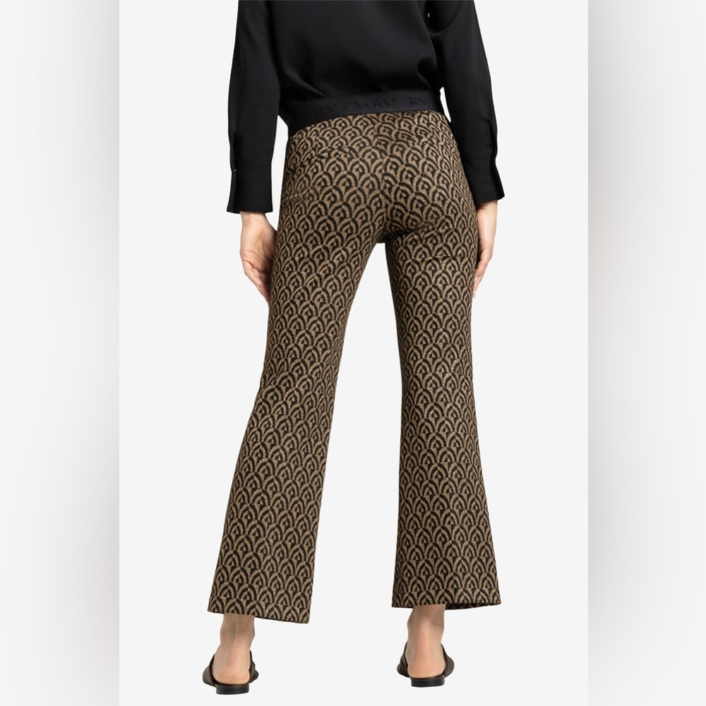 Cambio Faith Patterned Lurex Trousers Patterned Black And Gold Women's Pants S2